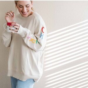 Aerie cheers cream pullover sweater